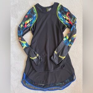 Lucky in Love Black Long-Sleeve Top with Matching Tennis Skirt